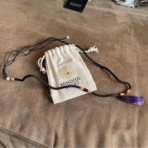 NEW Mindful Souls Pendulum Amethyst Necklace Jewelry